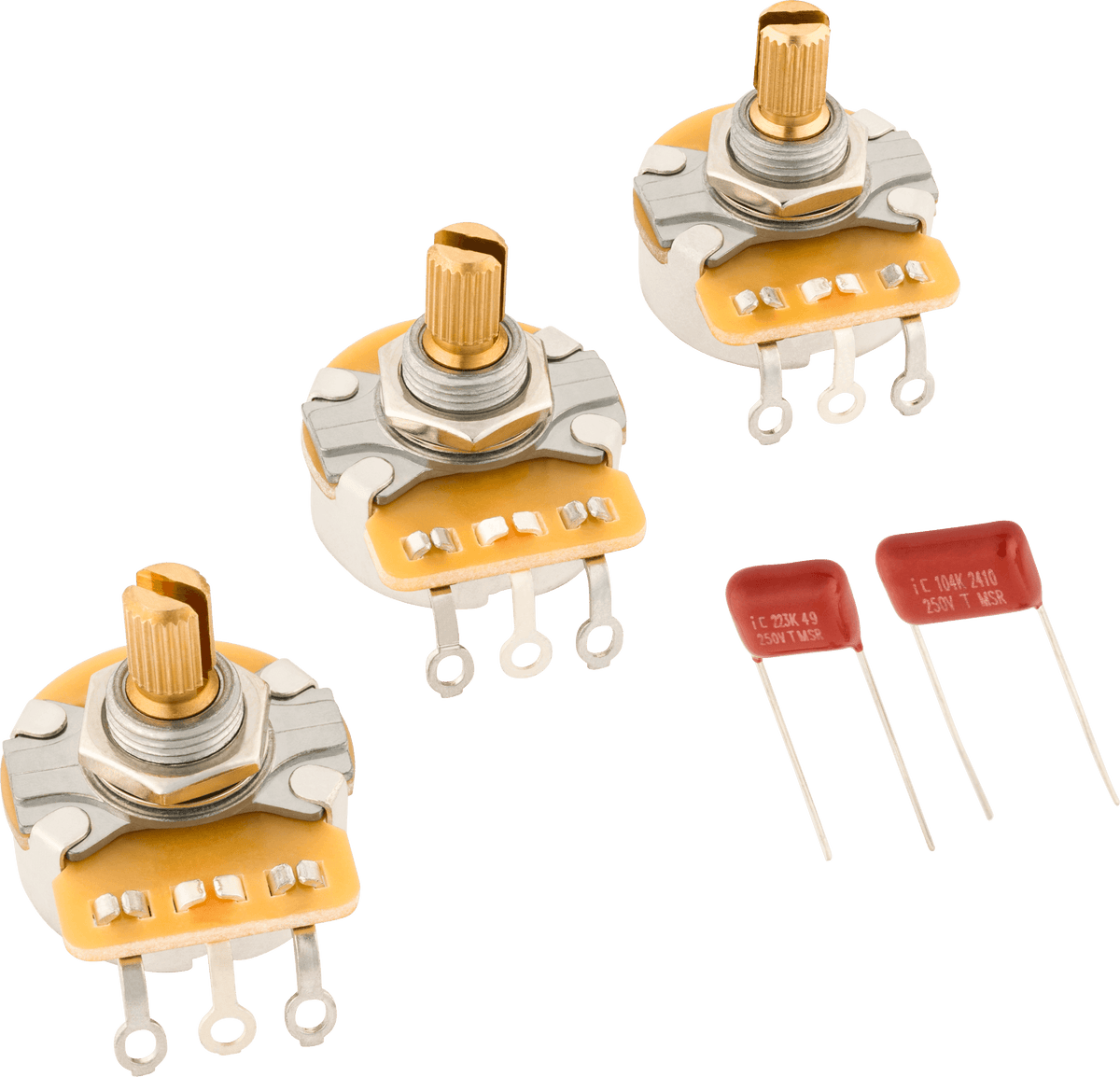 Fender 0990830003 Stratocaster Potentiometer- en Condensatorset Gespleten As Set van 3
