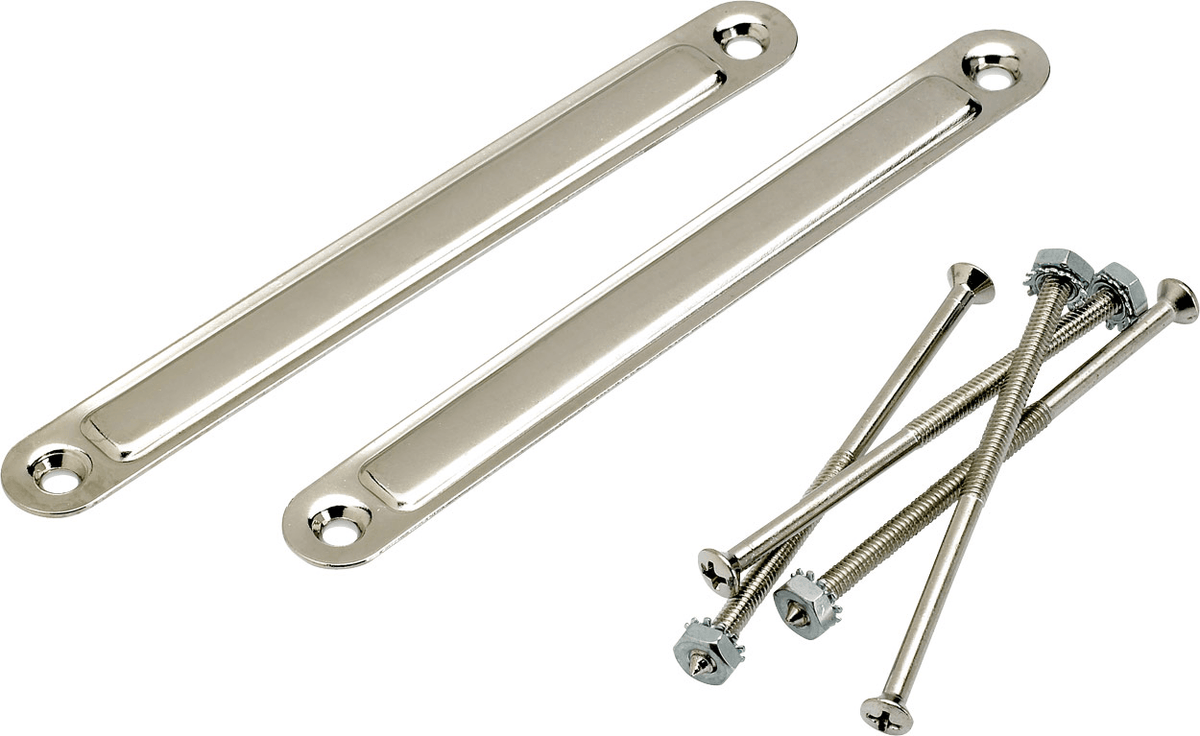 Fender 0990910000 Pure Vintage chassisstrips groot 5 5/8 inch nikkel set van 2