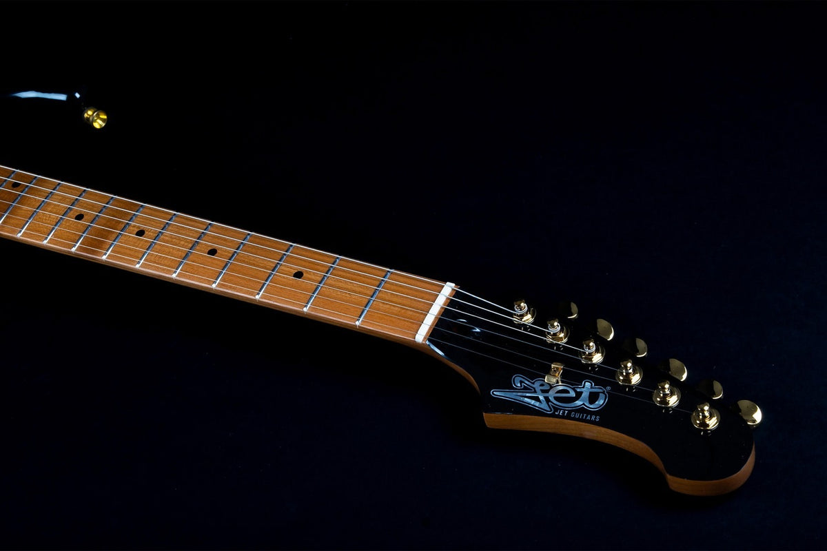 JET Guitars JS-400 BK G – elektrische gitaar – S-stijl HSS Goud hardware Zwart