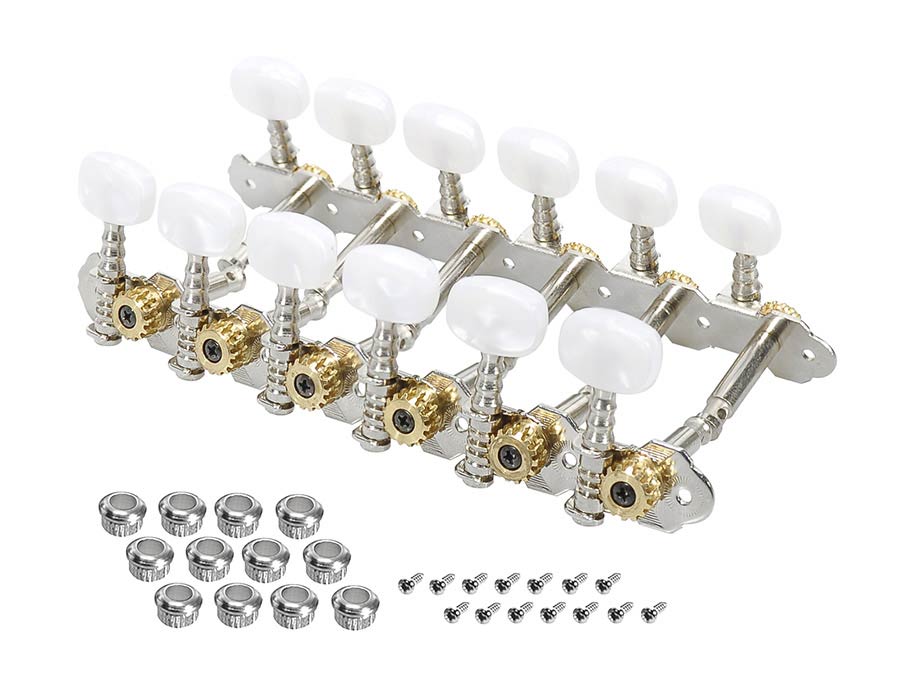 Boston 047-116 Stemmechanieken voor 12-snarige gitaar, metalen as, 116,6mm, plastic knoppen