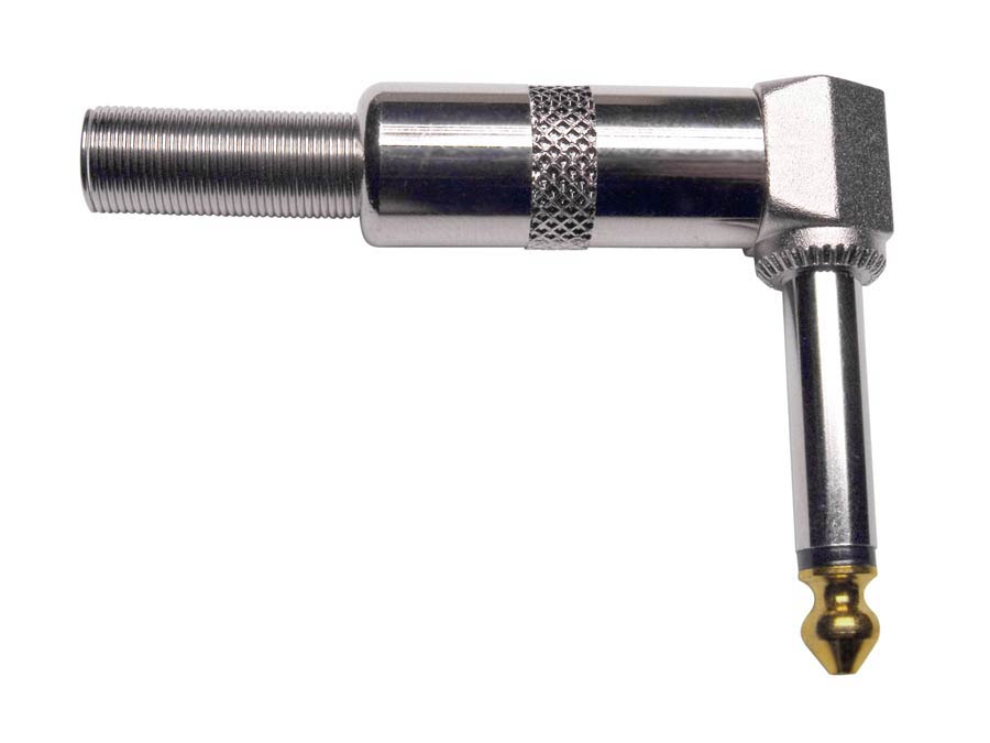 Boston S-240 Jack plug, 6,3mm, 2-polig, nikkel, haaks, met veer 7mm