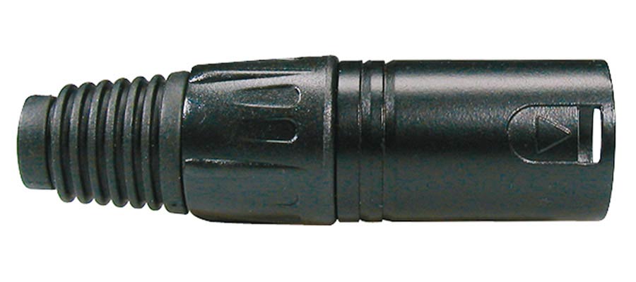 Boston XLR-3-MVBK Xlr plug, male, 3-polig, zwart, zwarte kabel huls