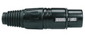 Boston XLR-3-FVBK Xlr plug, female, 3-polig, zwart, zwarte kabel huls