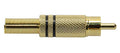 Boston MRCA-30-BK RCA plug, male, goudlak, metaal, 2 stuks zwarte ring, veer 6,2 mm, gouden contacten
