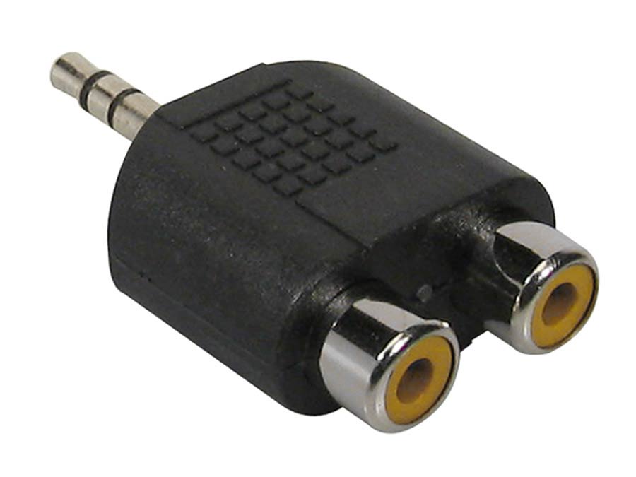 Boston AT-128 Verloop plug, 2 x RCA female, 3,5mm jack male stereo