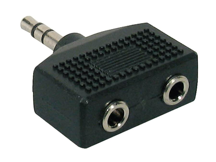 Boston AT-140 Verloop plug, 2 x 3,5 jack female stereo, 3,5mm jack male stereo
