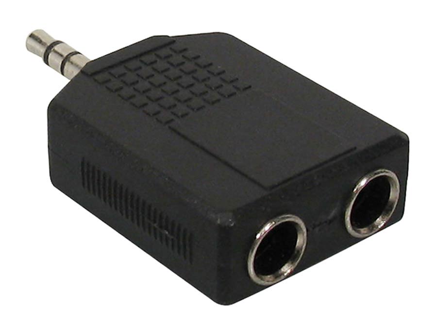 Boston AT-148 Verloop plug, 2 x 6,3 jack female stereo, 3,5mm jack male stereo