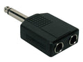 Boston AT-160 Verloop plug, 2x 6,3 jack female mono, 6,3mm jack male mono