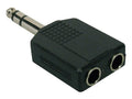 Boston AT-170 Verloop plug, 2 x 6,3 jack female stereo, 6,3mm jack male stereo