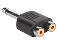 Boston AT-240 Verloop plug, 2 x RCA female, 6,3mm jack mono