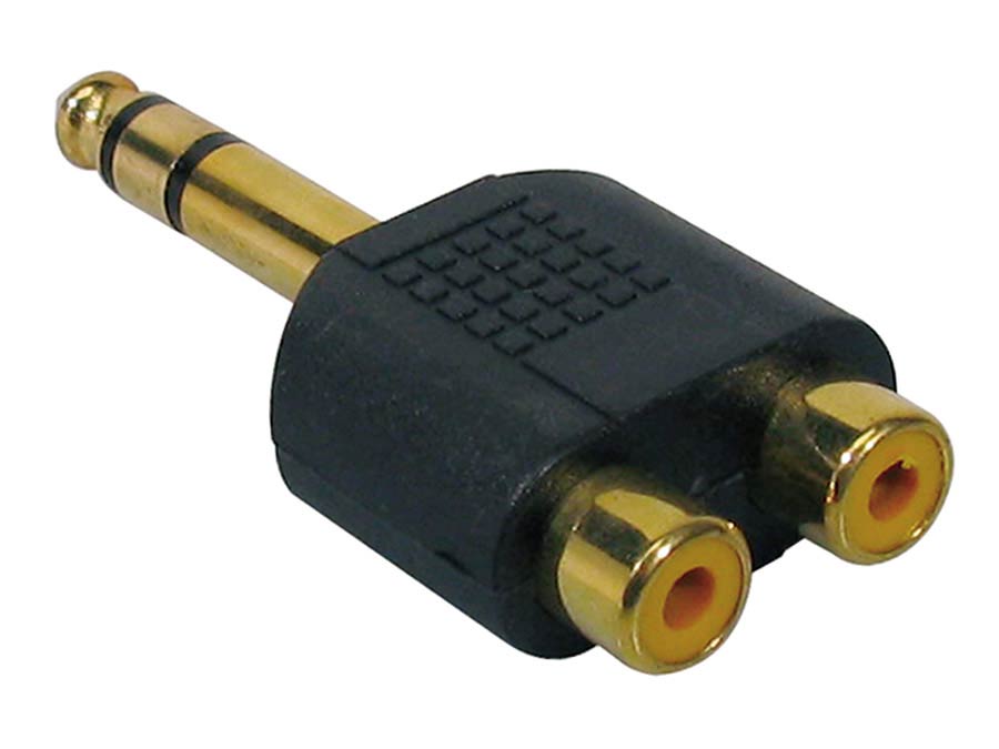 Boston AT-250 Verloop plug, 2 x RCA female, 6,3mm jack male stereo