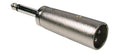 Boston AT-300 Verloop plug, XLR male metaal, 6,3mm jack male mono