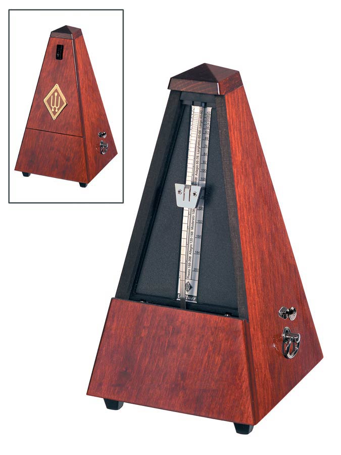 Wittner Metronoom - Piramide, Houten Kast, met Bel, Zijdeglans Mat