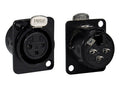 Boston XLR-3FDLBK Xlr chassis conn, female, 3-polig, zwart, 19 x 24mm