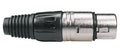 Boston XLR-3-FV Xlr plug, female, 3-polig, nikkel, zwarte kabel huls
