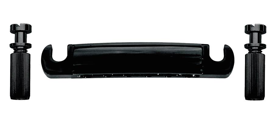 Boston T-70-B Staartstuk gitaar, LP-model, zwart, met studs and anchors