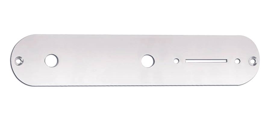 Boston CP-TE-AC Control plate, 32x160mm, Teaser, 9,5mm holes for inch pots, chrome