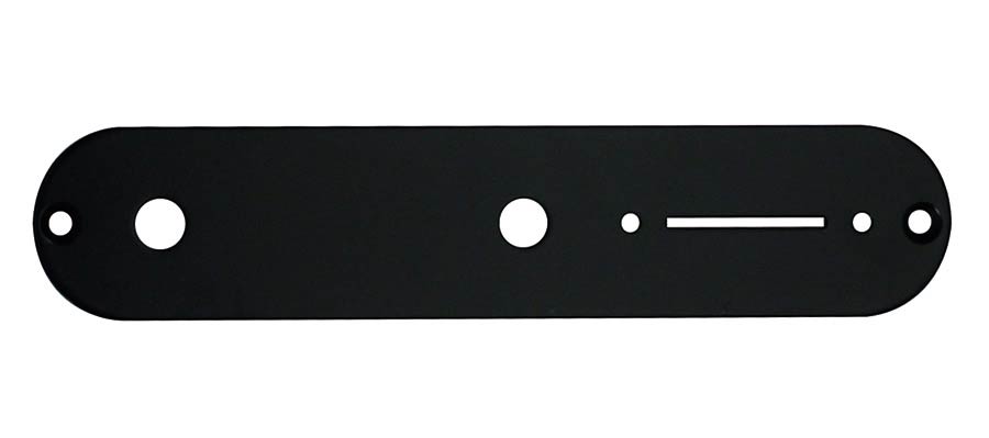 Boston CP-TE-AB Control plate, 32x160mm, Teaser, 9,5mm holes for inch pots, black gloss