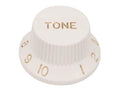Boston KW-244-T Bell knob, Stallion, for inch type pot shaft, white, tone