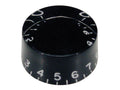 Boston KB-114 Speed knob (hatbox), for inch type pot shaft, transparent black