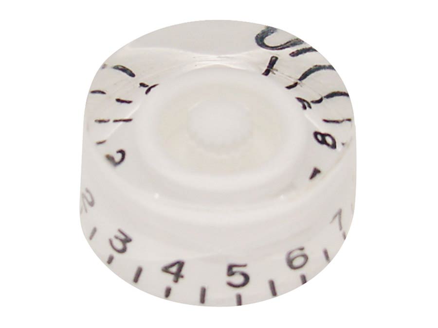 Boston KW-114 Speed knob (hatbox), for inch type pot shaft, transparent white