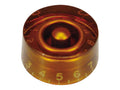 Boston KA-114 Speed knob (hatbox), for inch type pot shaft, transparent amber