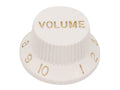Boston KW-244-V Bell knob, Stallion, for inch type pot shaft, white, volume