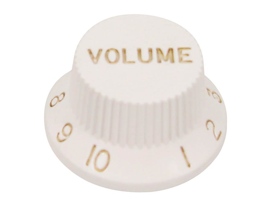 Boston KW-244-V Bell knob, Stallion, for inch type pot shaft, white, volume