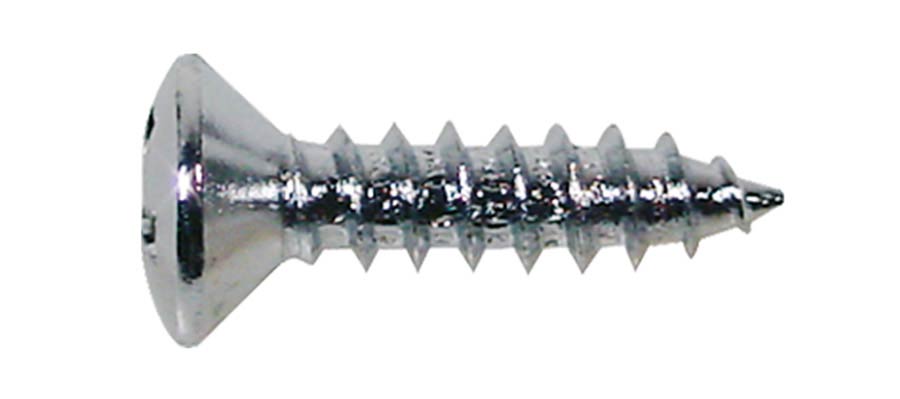 Boston TS-01-C Screw, 3x12mm, 12pcs, oval countersunk, tapping, for pickguard, chrome