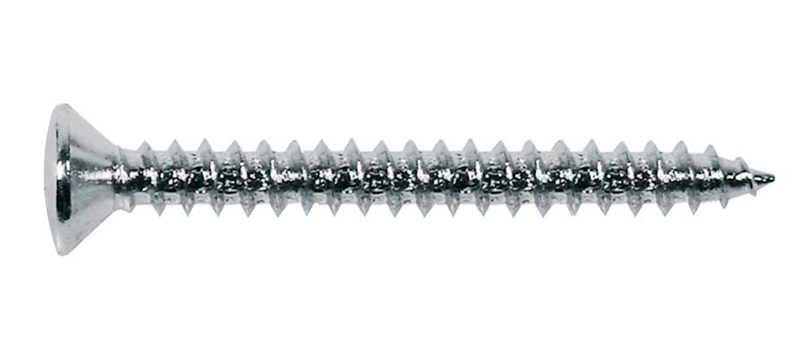 Boston TS-03-C Screw, 4x45mm, 12pcs, oval countersunk, tapping, for neck mount, chrome