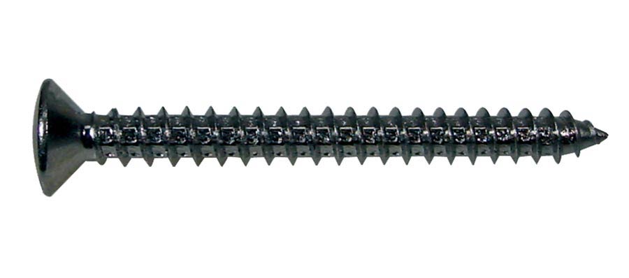 Boston TS-03-B Screw, 4x45mm, 12pcs, oval countersunk, tapping, for neck mount, black