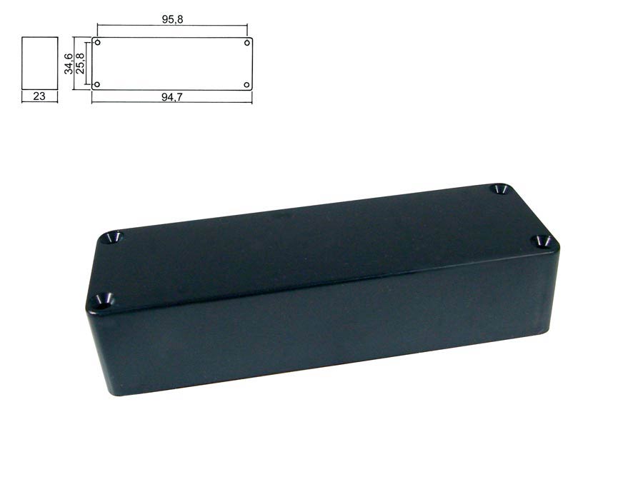 Boston BPC-5-BKM Pickup cover, 5-string no holes, mat black, 104,0x34,5x23,0mm