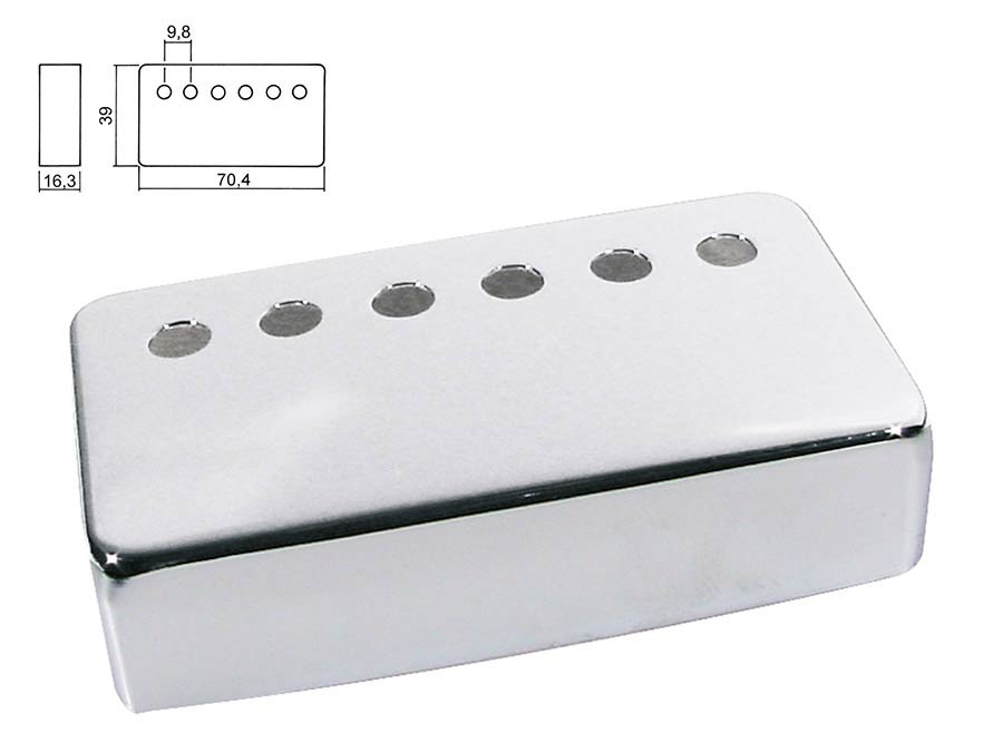 Boston HPC-20-NIF Pickup cover, humbucker, pitch= 9,8mm, neck position, metal nickel