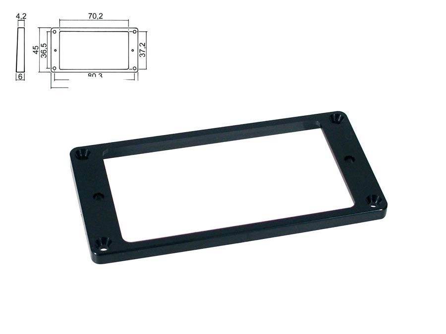 Boston HPF-04-SBK Pickup ring, humbucker, flat, black, plastic, height: 4,2- 6,0mm, low