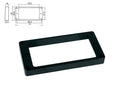 Boston HPF-04-TBK Pickup ring, humbucker, flat, black, plastic, height: 9,0-11,0mm, high, flat