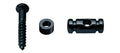 Boston SH-8-B Snaargeleider, cilinder model, zwart, hoogte 6.5mm, inclusief bus en schroef