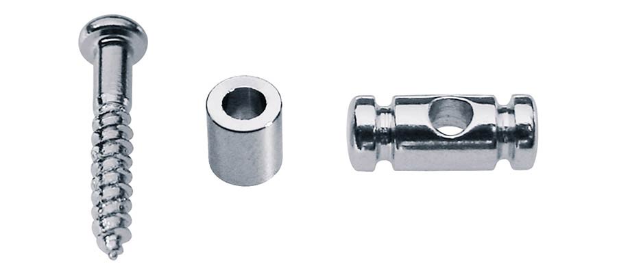 Boston SH-10-C Snaargeleider, cilinder model, chroom, hoogte 9.0mm, inclusief bus en schroef