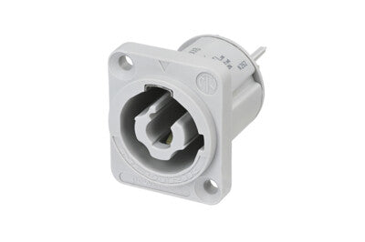 Speakon voeding chassis connector, male, 20 ampere, 3-polig, grijs (power out)