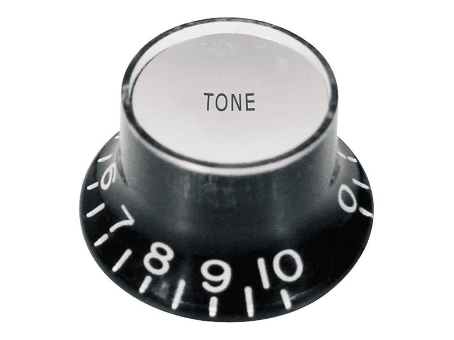Boston KB-130-T Bell knob SG model, black with chrome cap, metric fit, tone