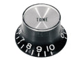 Boston KB-134-T Bell knob SG model, for inch type pot shaft, black with chrome cap, tone