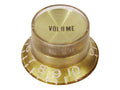Boston KG-134-V Bell knob SG model, for inch type pot shaft, gold with gold cap, volume