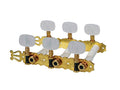 Boston 131-PG Stemmechanieken voor klassieke gitaar, nylon as, 3x links+3x rechts, 70mm, goud, parelmoer knoppen