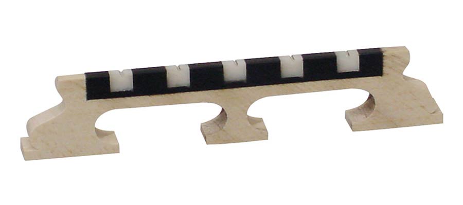 Boston P-1258 Brug voor banjo, esdoorn, ebben+galalith kam, voor 5 snarige banjo, hoogte: 5/8"