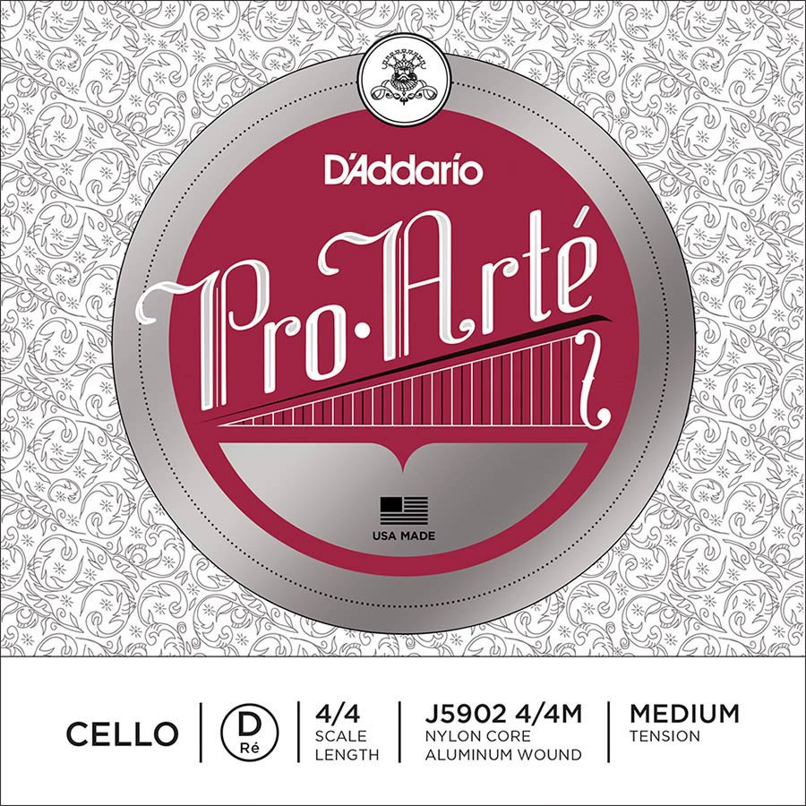 D'Addario J5902-44M Cellosnaar D-2 4/4 Medium Aluminium