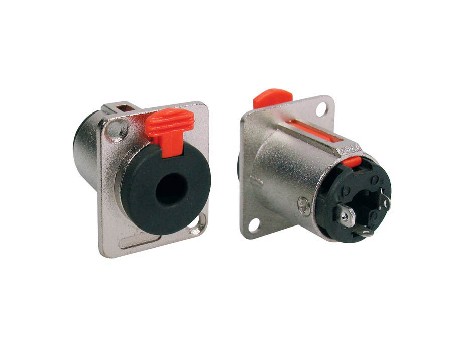 Boston PP-2-C Chassis connector jack, 3-polig, aluminium, 6,3mm, lock