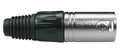 Boston XLR-3-MV Xlr plug, male, 3-polig, nikkel, zwarte kabel huls