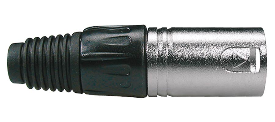 Boston XLR-3-MV Xlr plug, male, 3-polig, nikkel, zwarte kabel huls