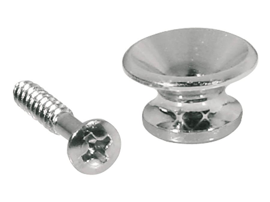 Boston EP-K-N Strap buttons, metaal, nikkel, met schroef, v-model, diameter 13mm, 2-pack