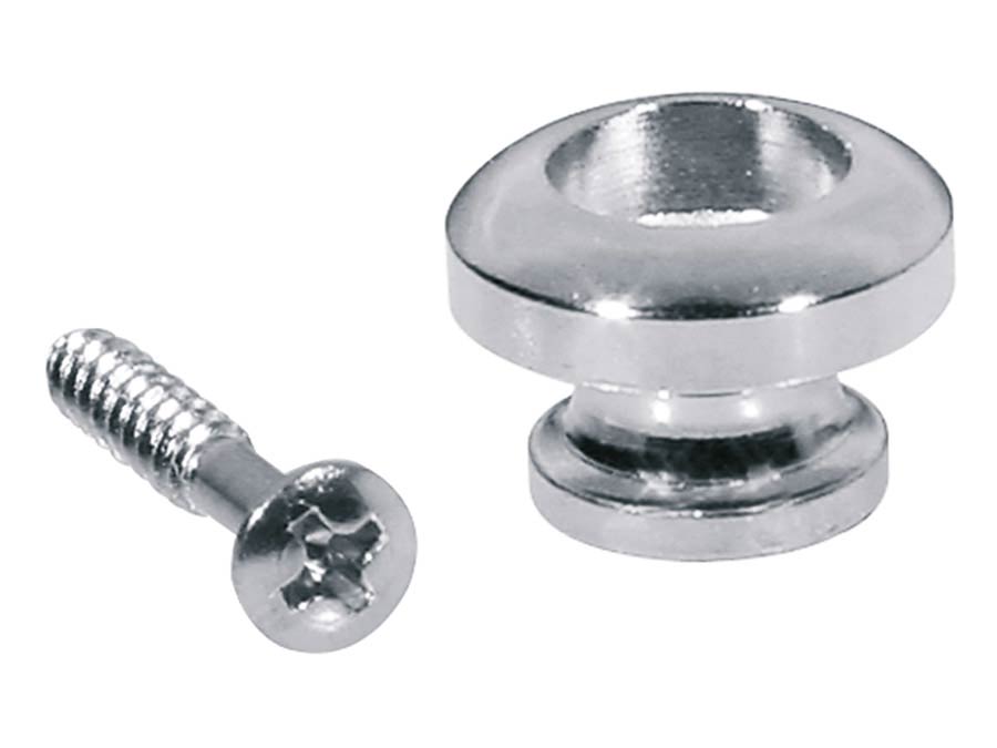 Boston EP-R-C Strap buttons, metaal, chroom, met schroef, rond model, diameter 14mm, 2-pack