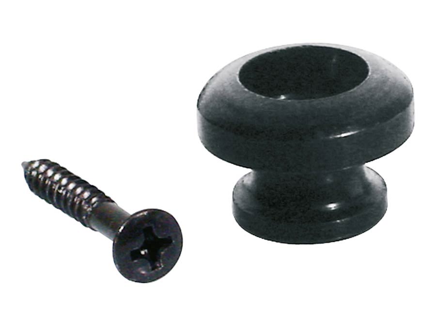 Boston EP-R-B Strap buttons, metaal, zwart, met schroef, rond model, diameter 14mm, 2-pack